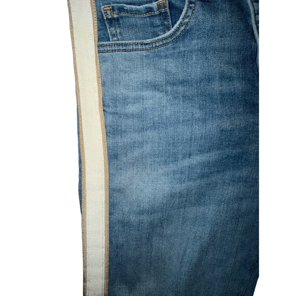 Veronica Beard Carly Kick Flare Jeans Sz 28 Tuxedo Stripe Designer Luxury - Picture 4 of 10